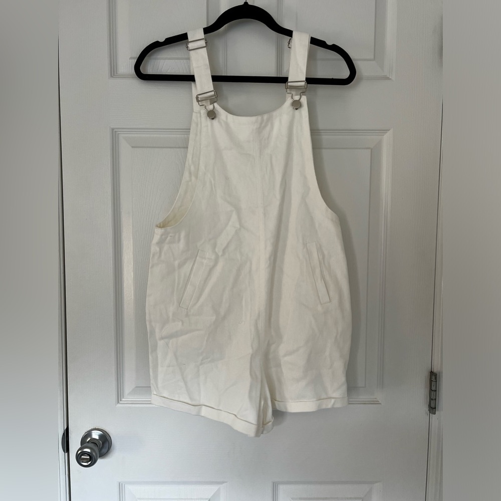 White Denim Overalls